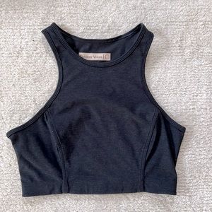 Grey Outdoor Voices Athena Crop Top Sports Bra